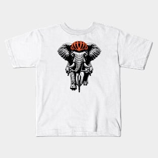 Cycling Elephant Kids T-Shirt